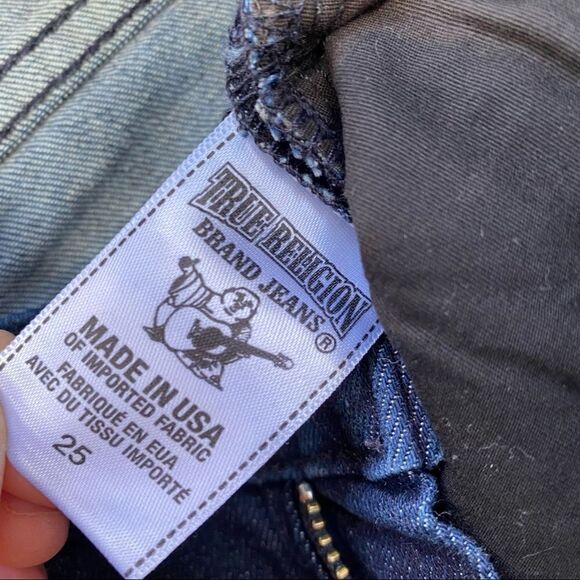 True Religion Victoria Mid Rise Skinny Jeans Dark Wash 25 - Picture 7 of 15